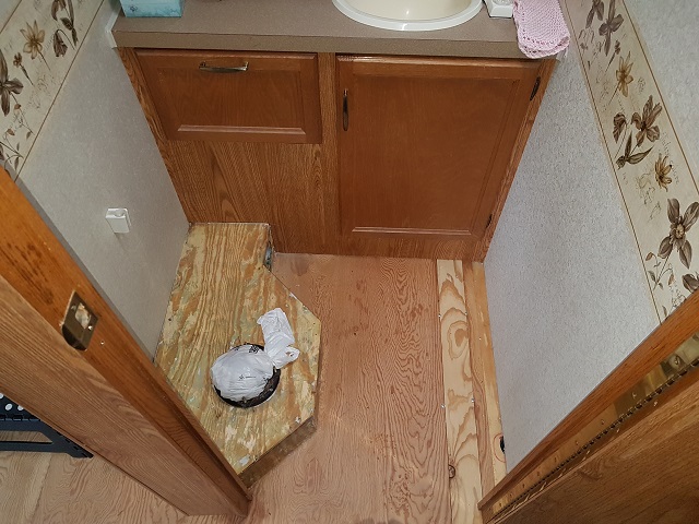 Ready for the new toilet and flooring.